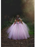 Pink Gray Tulle Tutu Flower Girl Dress Pink Gray Tulle Tutu Flower Girl Dress